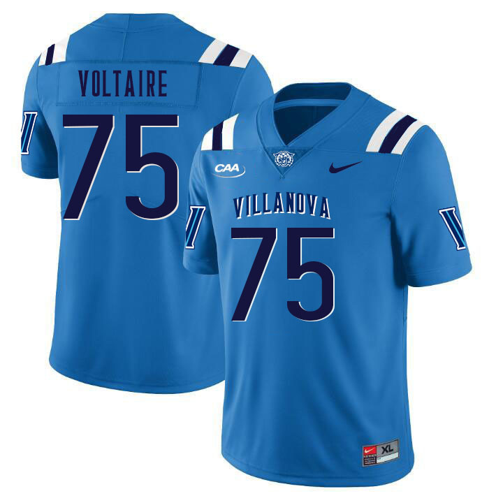 Men #75 Stephane Voltaire Villanova Wildcats College Football Jerseys Stitched Sale-Light Blue